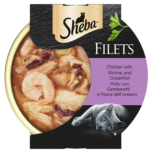 Sheba - Filets Pollo con Gamberetti e Pesce dell’Oceano 60g Sheba - Filets Pollo con Gamberetti e Pesce dell’Oceano 60g
